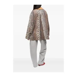 DAMES Ganni Jassen^Leopard Printed Canvas Midi Jacket