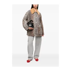 DAMES Ganni Jassen^Leopard Printed Canvas Midi Jacket