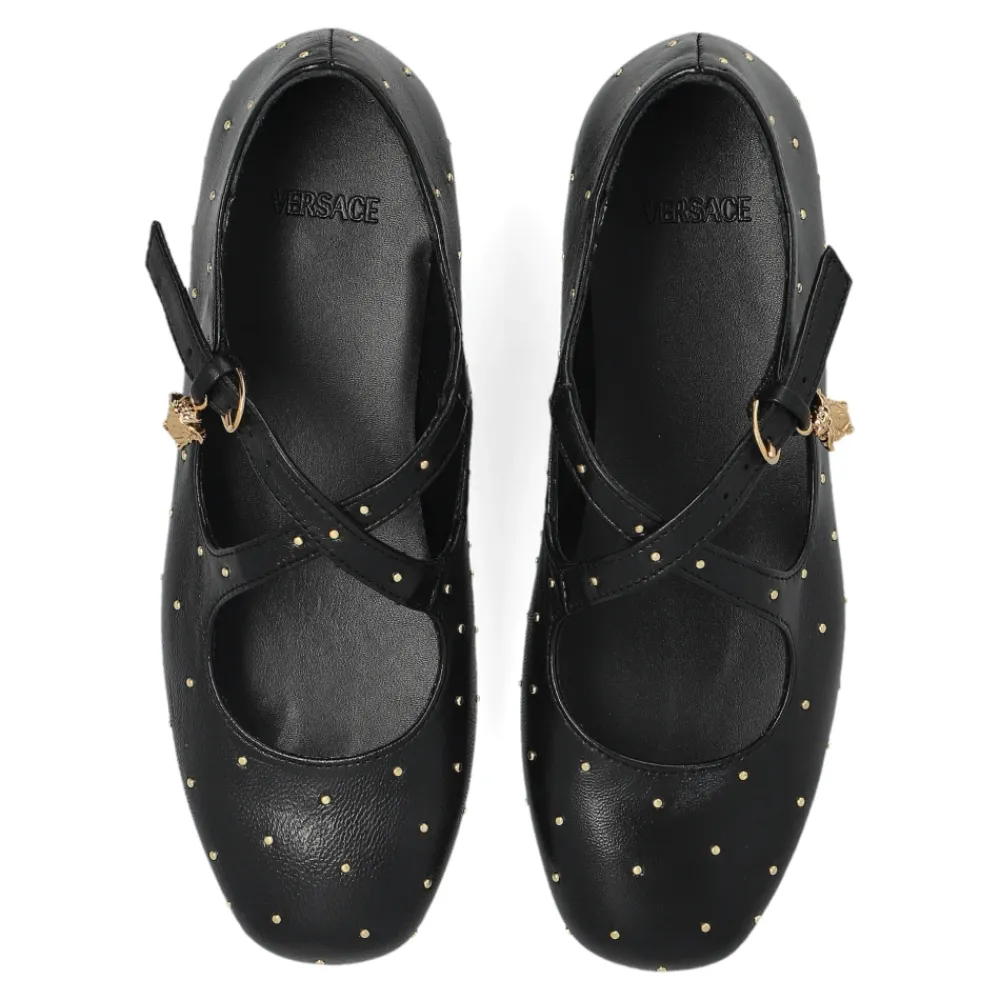 Versace Leren ballerina's met applicaties