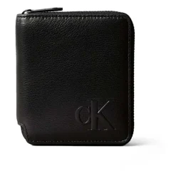 Heren Calvin Klein Leren Bifold Portemonnee met Rits