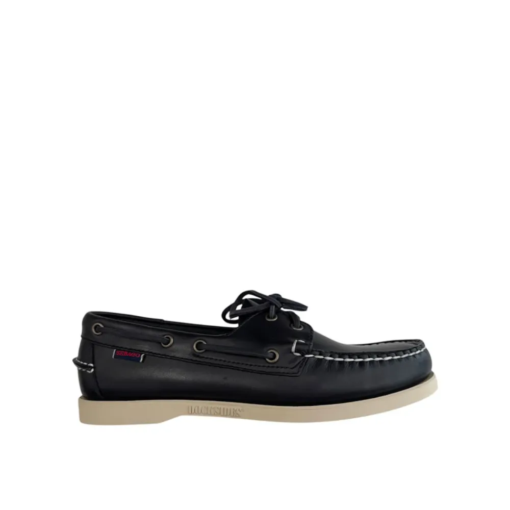 Heren Sebago Instappers & Slip Ons^Leren bootschoenen met veters