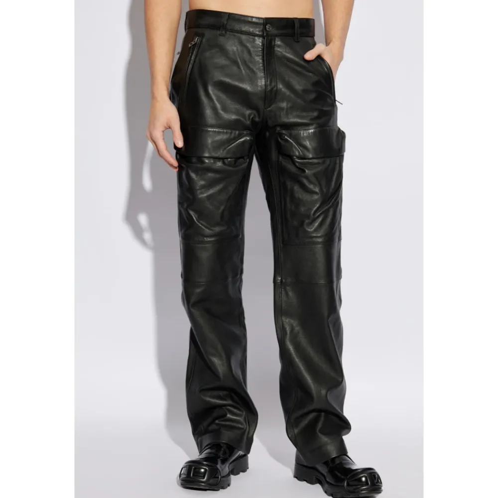 Heren Diesel Leren Broek P-GAST