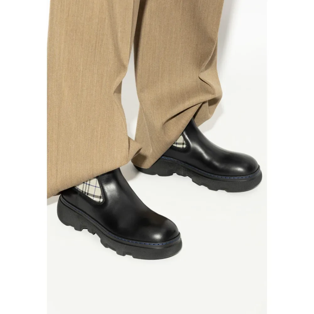 DAMES Burberry Leren Chelsea Boots Creeper