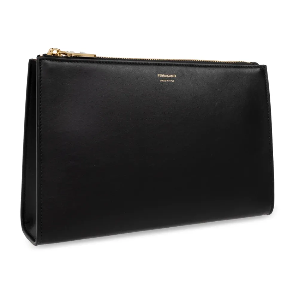 DAMES Ferragamo Leren Cosmetische Tas