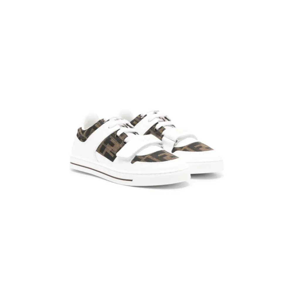 Fendi Sneakers^Leren en Jacquard Sneakers