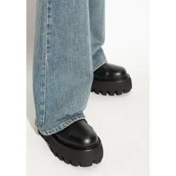 DAMES Alexander McQueen Chelseaboots^Leren enkellaarzen