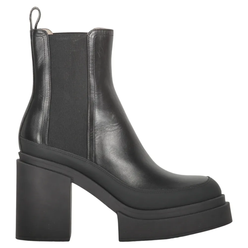 DAMES Fabiana Filippi Enkellaarsjes^Leren enkellaarzen met blokhak