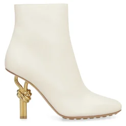 DAMES Bottega Veneta Leren enkellaarzen met metalen hak