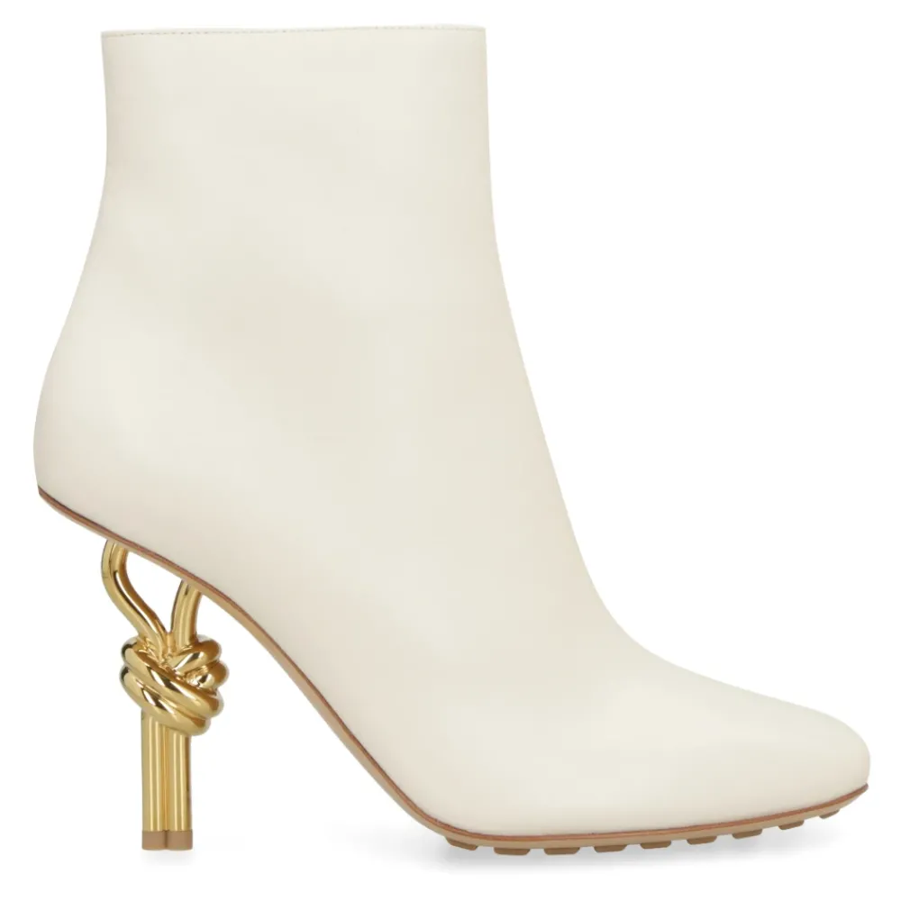 DAMES Bottega Veneta Leren enkellaarzen met metalen hak