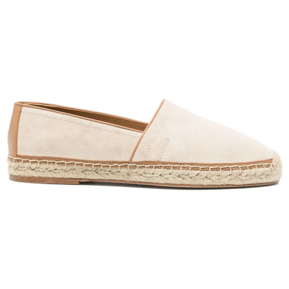 Heren Brunello Cucinelli Espadrilles^Leren Espadrilles met Rubberen Zool