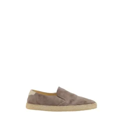 Heren Brunello Cucinelli Leren Espadrilles met Touwzool