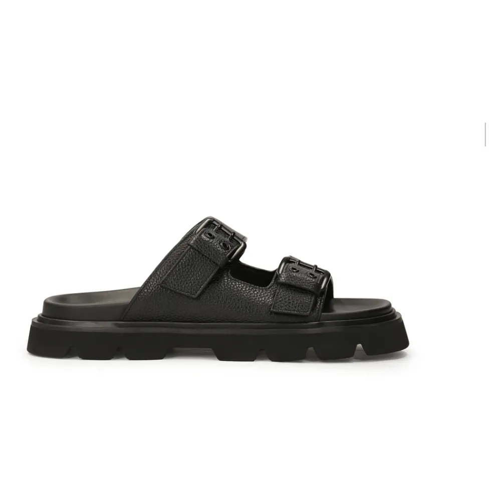 Heren Kazar Leren flip-flops op een dikke zool