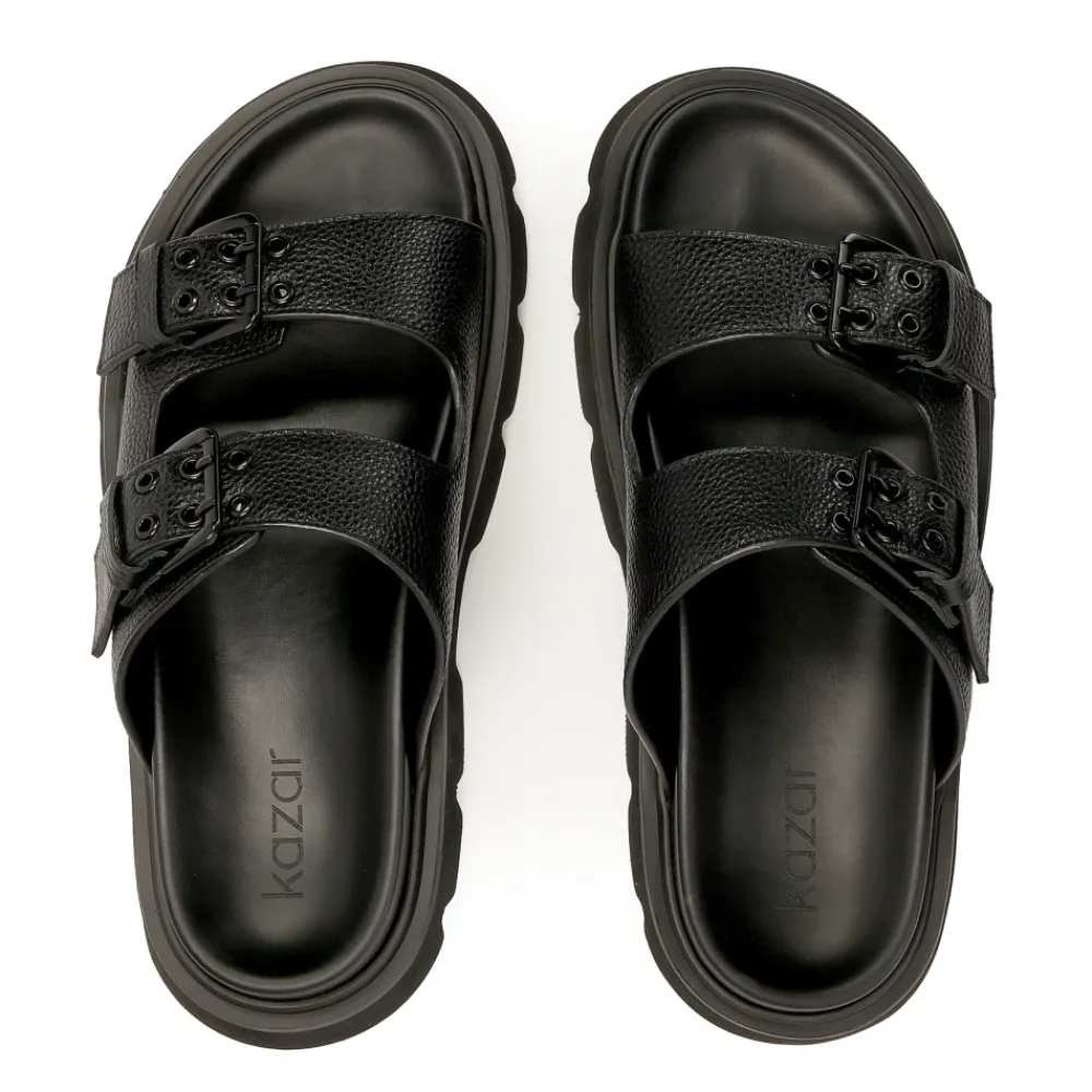 Heren Kazar Leren flip-flops op een dikke zool