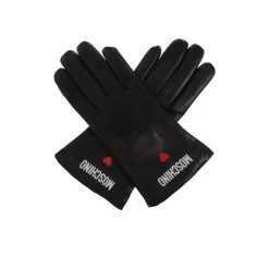 Heren Moschino Handschoenen^Leren handschoenen met bedrukt logo