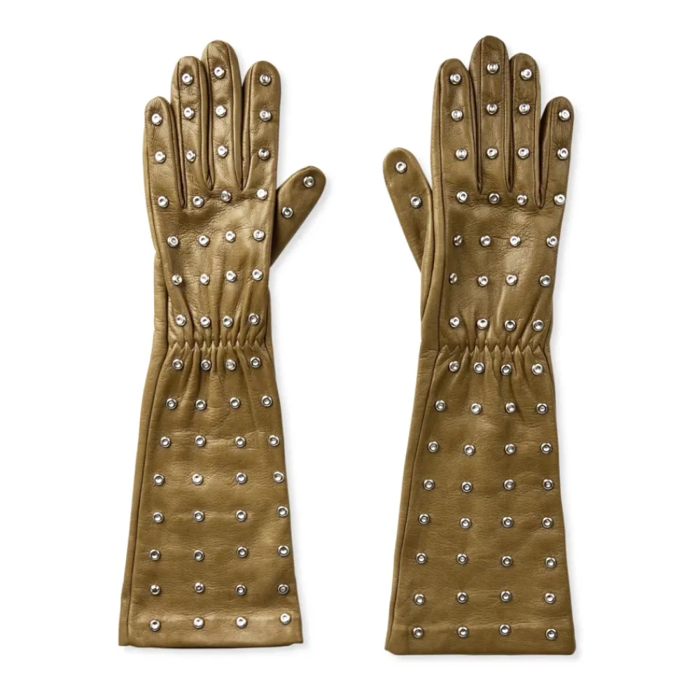 DAMES Bottega Veneta Leren handschoenen met reliëflogo en studs