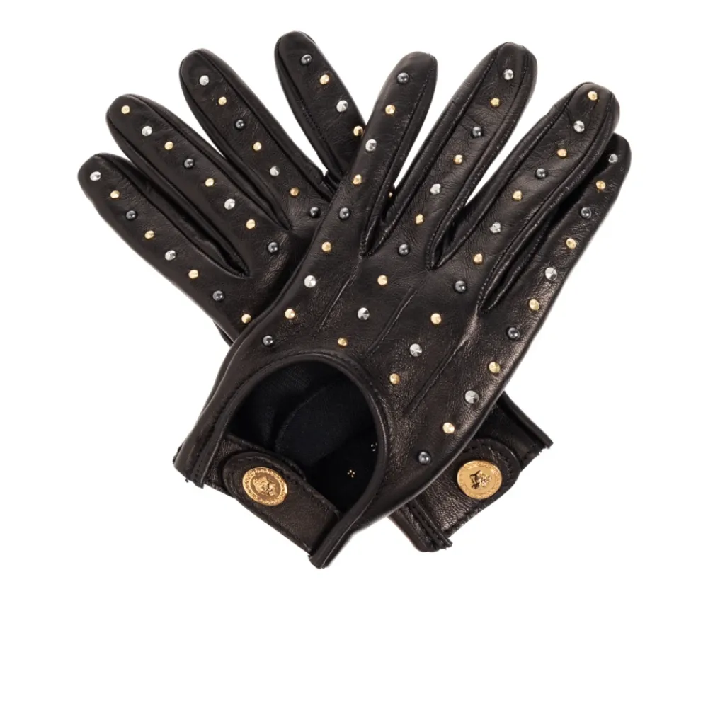 DAMES Versace Leren handschoenen met studs