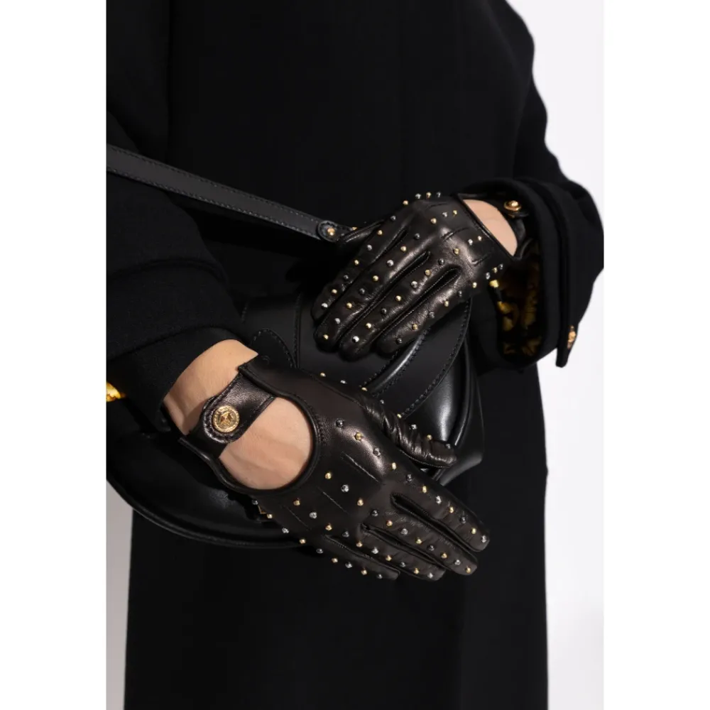 DAMES Versace Leren handschoenen met studs