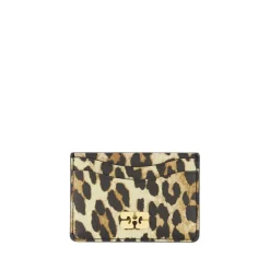 DAMES Ganni Portefeuilles^Leren Kaarthouder met Print
