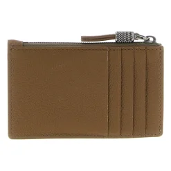 DAMES Brunello Cucinelli Portefeuilles^Leren Kaarthouder Met Structuur En Glanzende Rits