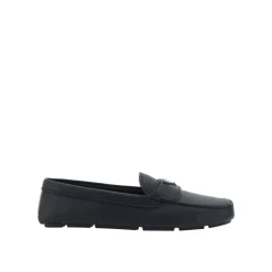Heren Prada Leren Loafers met Rubberen Zool