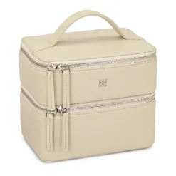 DAMES Kazar Leren make-uptas met spiegel en borstelhouders