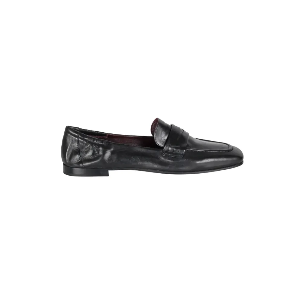 DAMES Pomme D'or Loafers^Leren Mocassins met Vierkante Neus