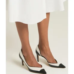 DAMES Kiton Pumps^Leren pumps met inzetstukken