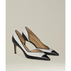 DAMES Kiton Pumps^Leren pumps met inzetstukken