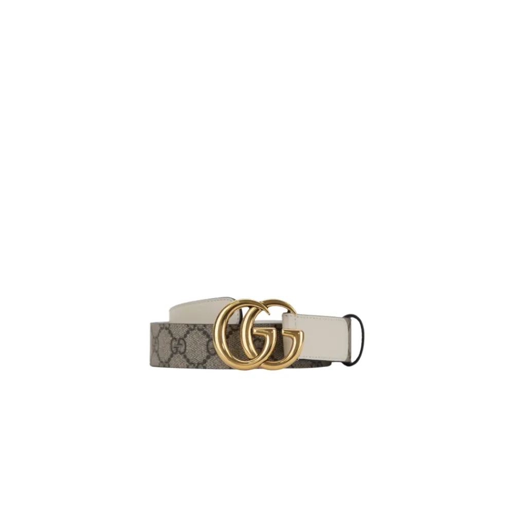 Heren Gucci Leren Riem met GG Logo