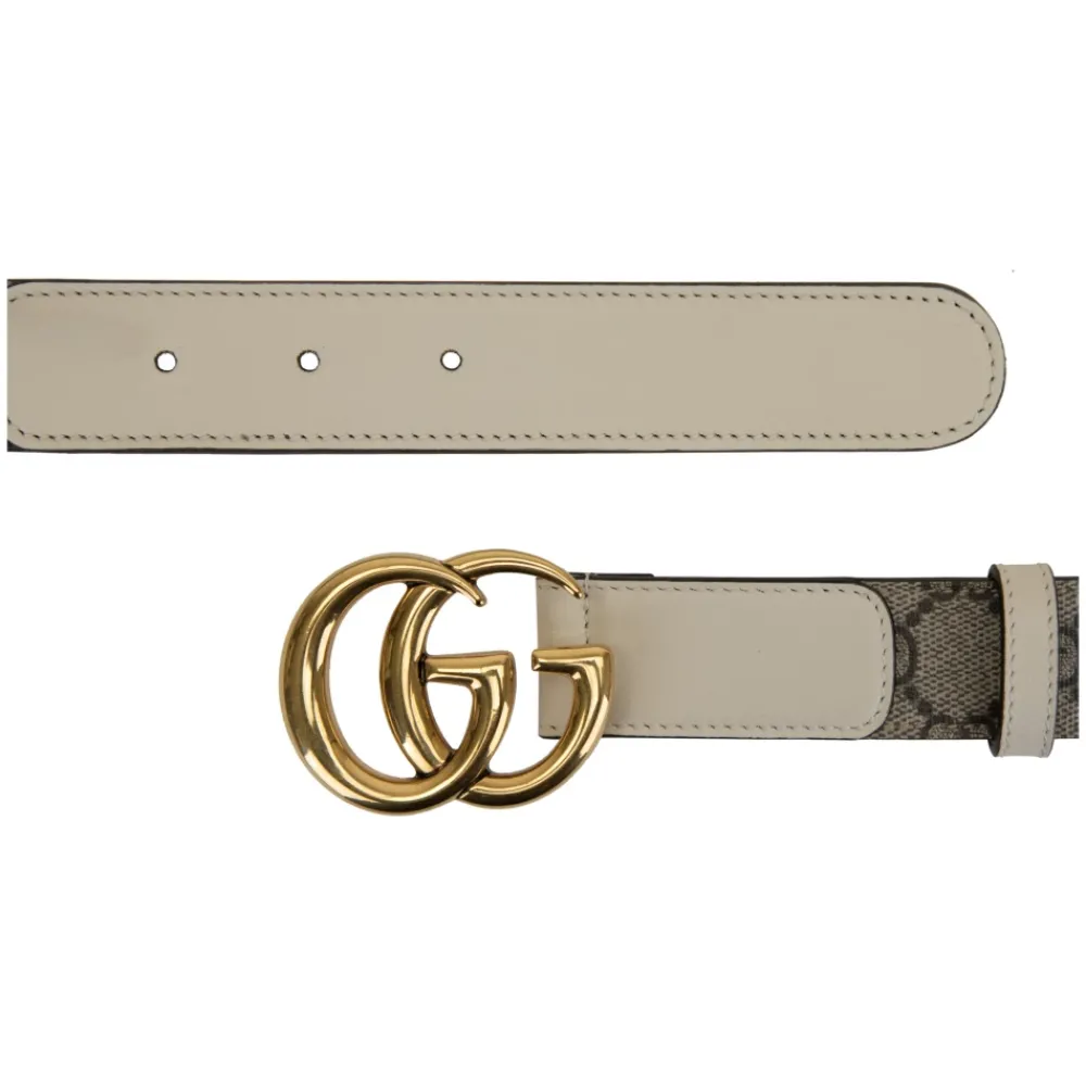 Heren Gucci Leren Riem met GG Logo