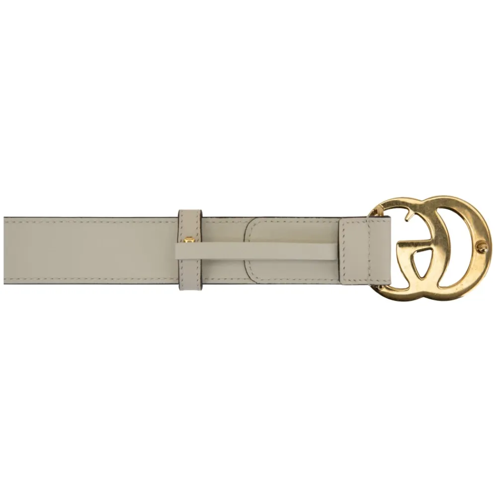 Heren Gucci Leren Riem met GG Logo