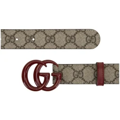 Heren Gucci Leren Riem met Logo Gesp