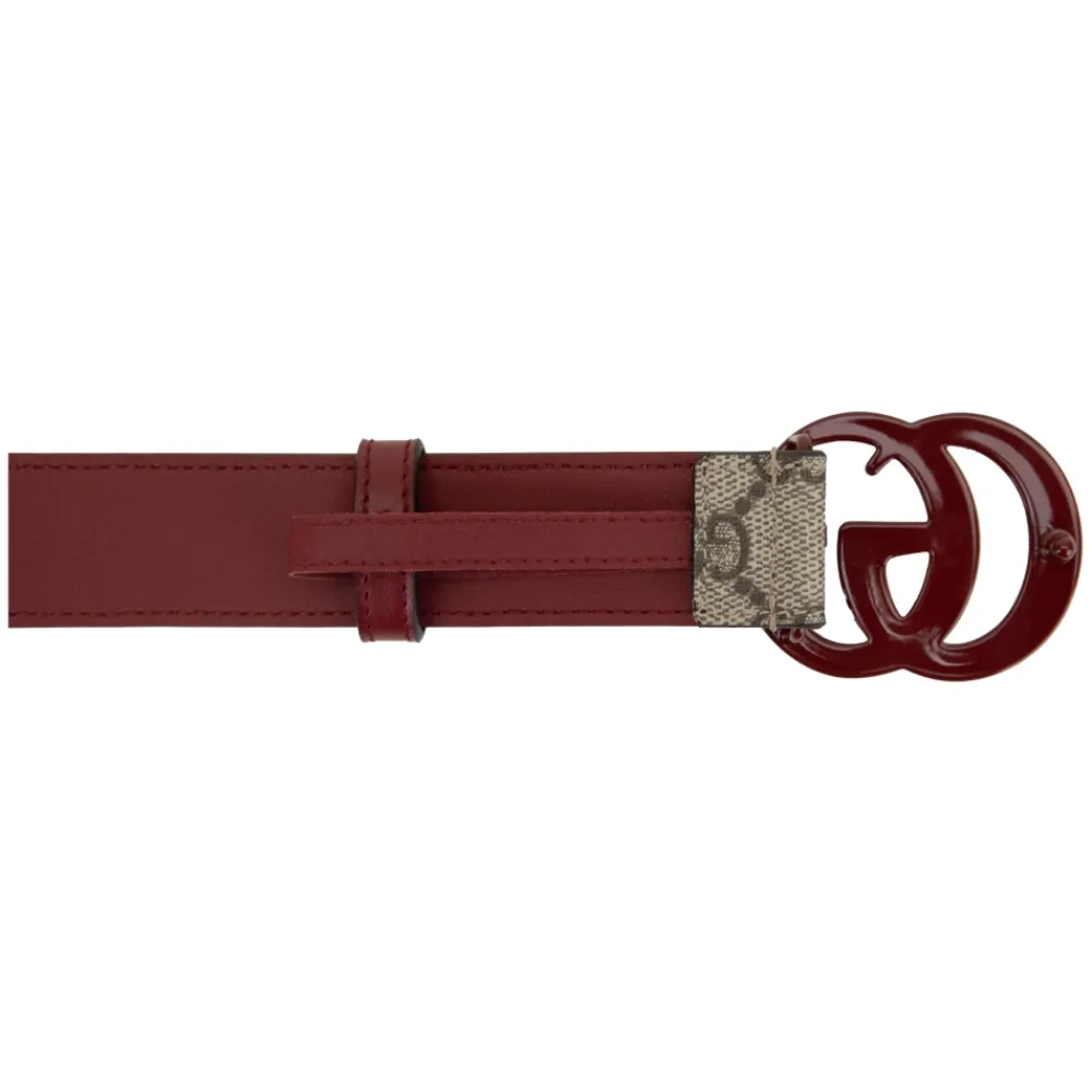 Heren Gucci Leren Riem met Logo Gesp