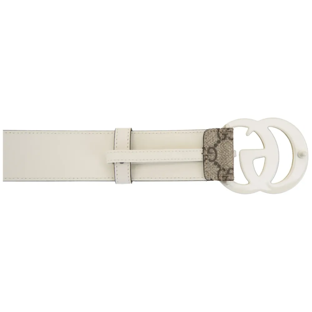 Heren Gucci Riemen^Leren riem met logo-gesp
