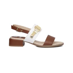 DAMES Callaghan Sandalen^Leren sandaal met gesp en suède band