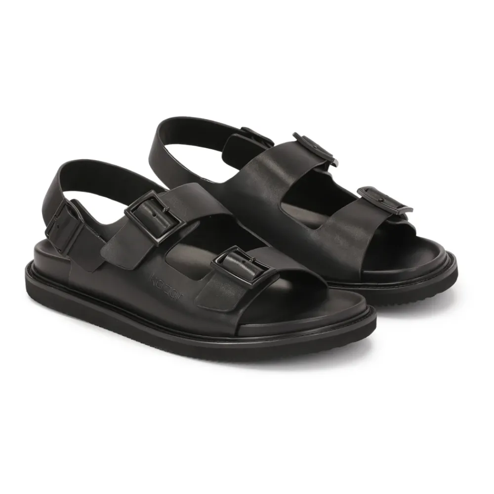 Heren Kazar Leren sandalen met metalen gesp