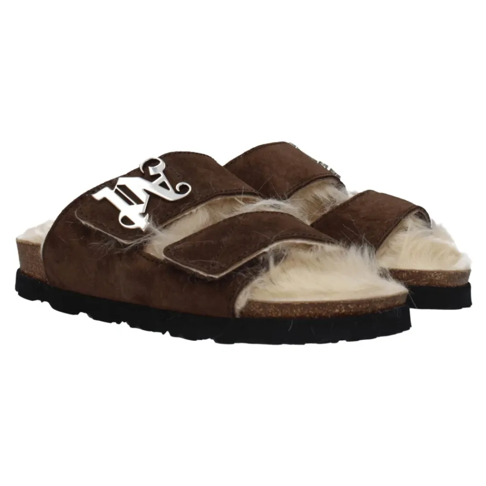 DAMES Palm Angels Slippers^Leren Slippers