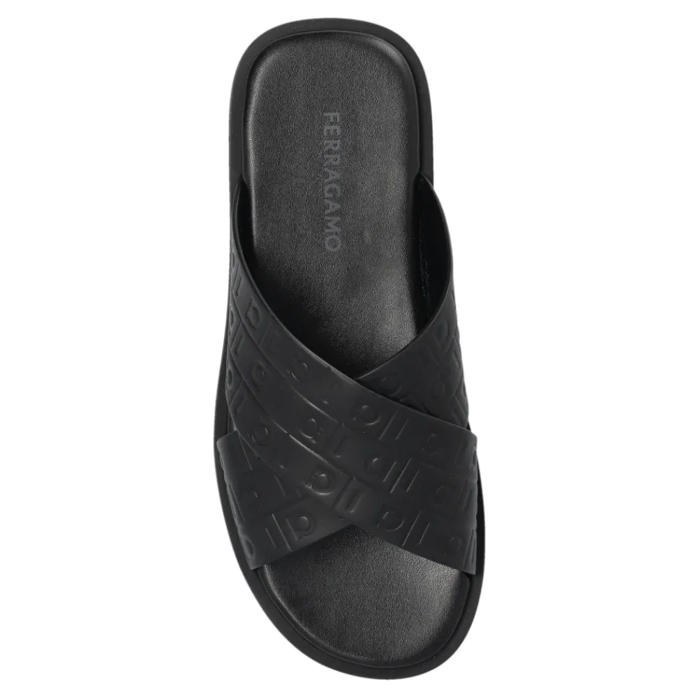 Heren Ferragamo Slippers^Leren Slippers Brise