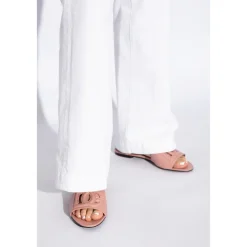 DAMES Dolce & Gabbana Leren Slippers met Logo