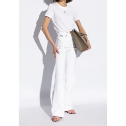 DAMES Dolce & Gabbana Leren Slippers met Logo