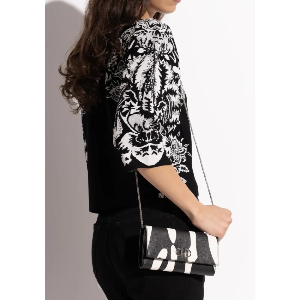 DAMES Ferragamo Portefeuilles^Leren Wallet on a Chain