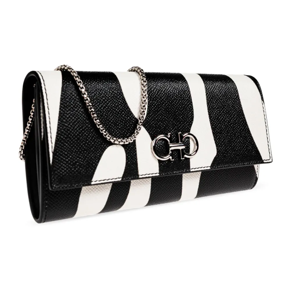 DAMES Ferragamo Portefeuilles^Leren Wallet on a Chain