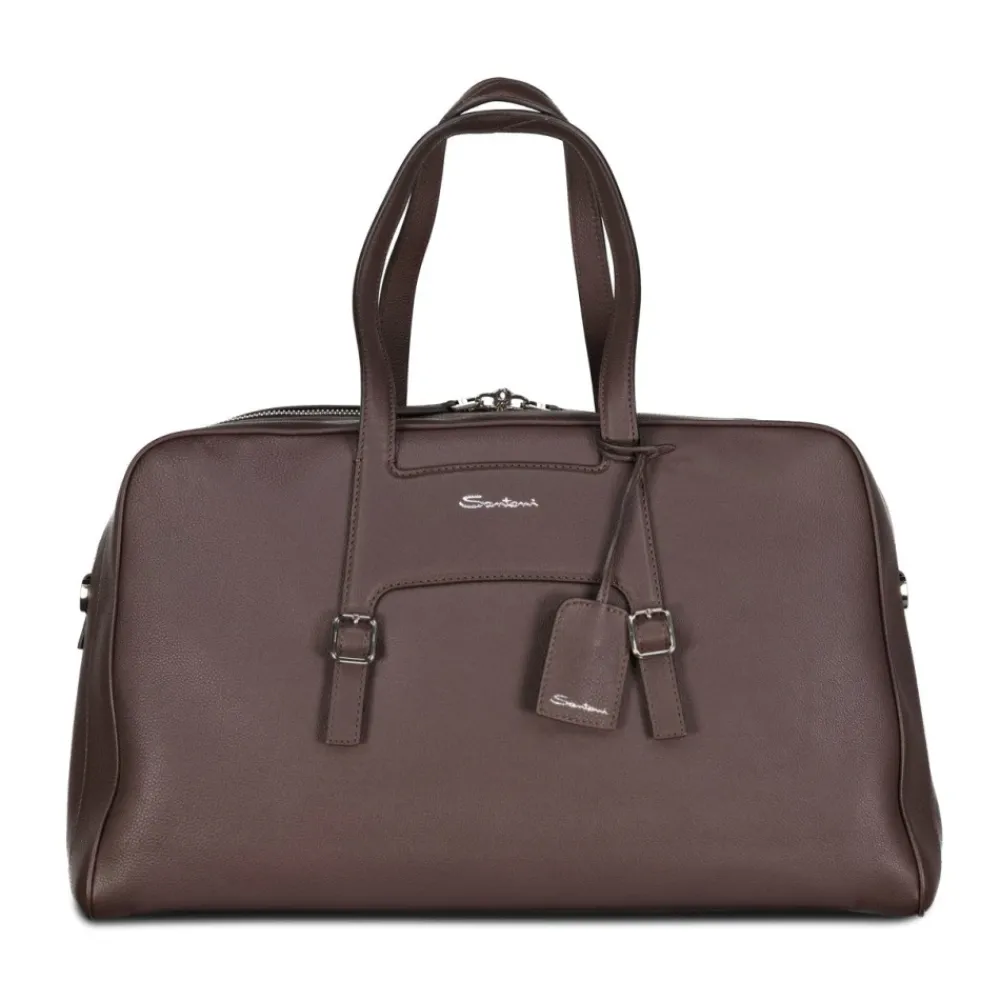 Heren Santoni Tassen^Leren Weekendtas