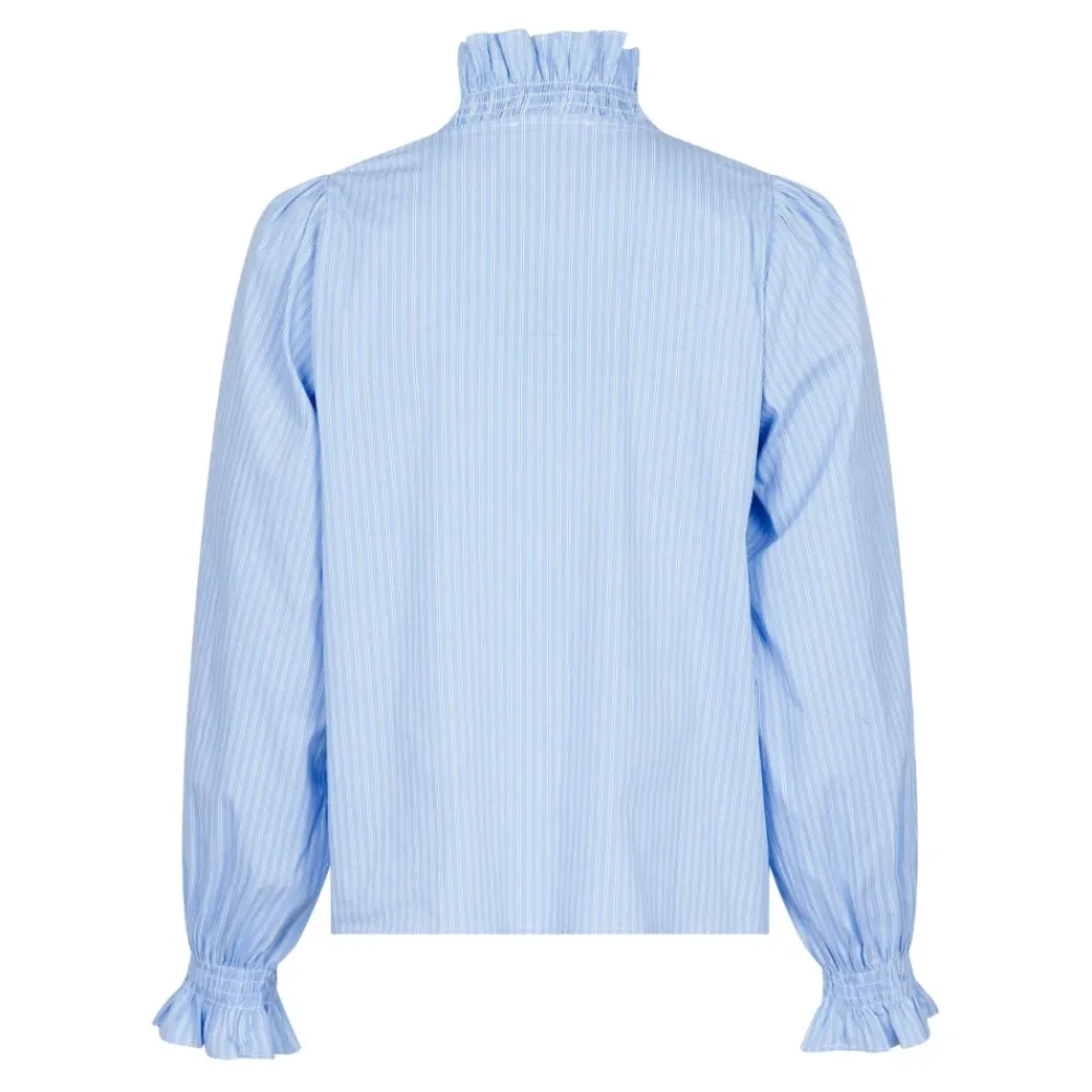 DAMES Neo Noir Blouses^Licht Gestreept Overhemd Brielle Stijl