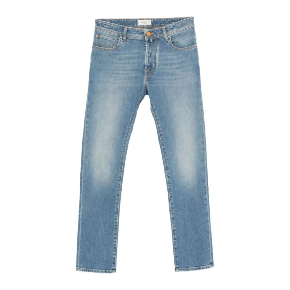 Heren Jacob Cohën Jeans^Lichte Jeans Knoopsluiting