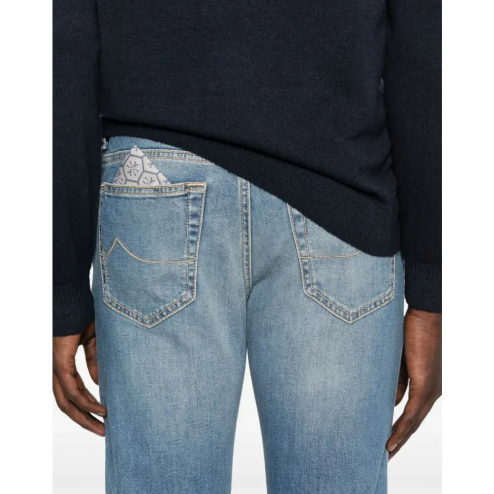 Heren Jacob Cohën Jeans^Lichte Jeans Knoopsluiting