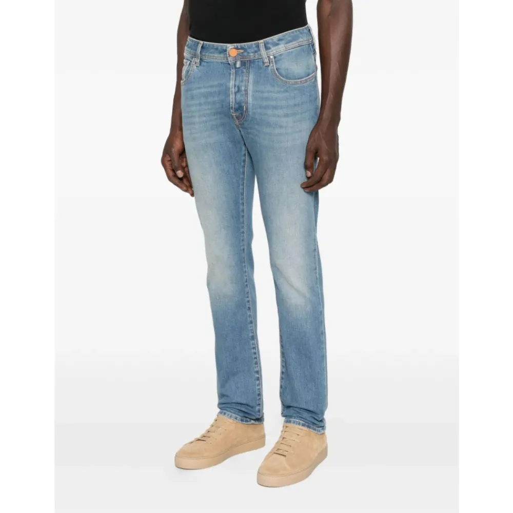 Heren Jacob Cohën Jeans^Lichte Jeans Knoopsluiting