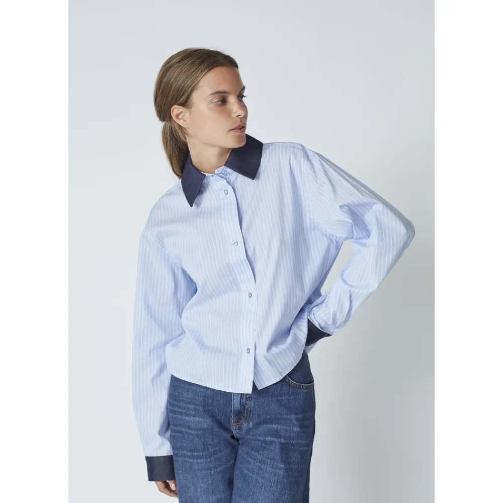 DAMES Co'Couture Lichte Nelsoncc Gestreepte V-hals Blouse