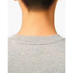 Heren Ami Paris Lichtgrijze Crew Neck Sweater