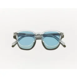 Heren Moscot Lichtgrijze Zonnebril met Blauwe Lenzen